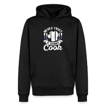 Ne faites jamais confiance à un cuisinier maigre Cuisinier drôle - Sweat à capuche Premium bio Homme - noir - Devant - Nico (187cm)