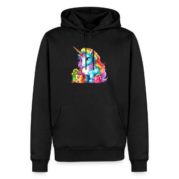 Ich liebe Einhörner - Lustiges Einhorn Weihnachtsdesign - Männer Premium Bio Hoodie - Schwarz - Vorne - Nico (187cm)