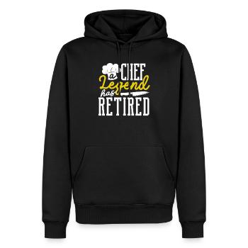 Une légende du chef a pris sa retraite - Sweat à capuche Premium bio Homme - noir - Devant - Nico (187cm)