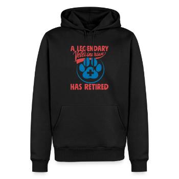 Un vétérinaire légendaire a pris sa retraite chez Vet Tech Doct - Sweat à capuche Premium bio Homme - noir - Devant - Nico (187cm)