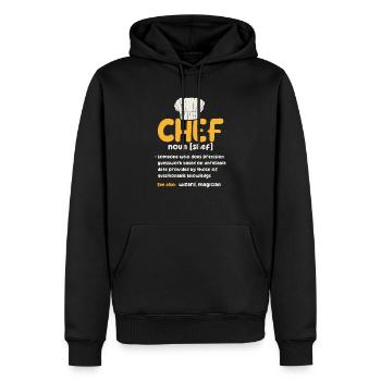 Chef Définition Funny Dictionary Cooking - Sweat à capuche Premium bio Homme - noir - Devant - Nico (187cm)