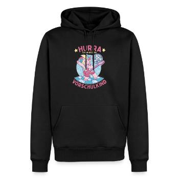 Hurra ich bin jetzt ein Vorschulkind - Männer Premium Bio Hoodie - Schwarz - Vorne - Nico (187cm)