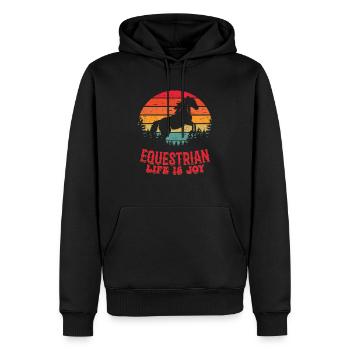 Equestrian Life Is Joy Horseback Riding Girl - Männer Premium Bio Hoodie - Schwarz - Vorne - Nico (187cm)