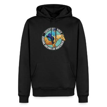Equestrian Vibes, Chasing Dreams On Horseback. Rid - Männer Premium Bio Hoodie - Schwarz - Vorne - Nico (187cm)