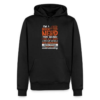Ich bin ein Bücher-Nerd Bibliothekar Bücherwurm - Männer Premium Bio Hoodie - Schwarz - Vorne - Nico (187cm)