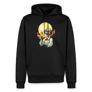 Halloween Creepy Clown Drinking - Men’s Premium Organic Hoodie - black - Front - Nico (187cm)