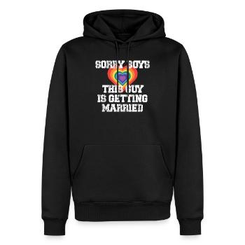 Sorry Boys This Guy Is Getting Married Gay - Men’s Premium Organic Hoodie - black - Front - Nico (187cm)
