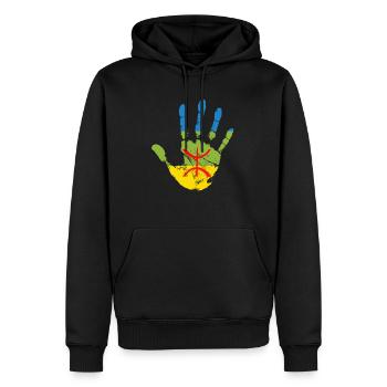 AMAZIGH BERBER KABYLE Z AMAZIGH - Männer Premium Bio Hoodie - Schwarz - Vorne - Nico (187cm)