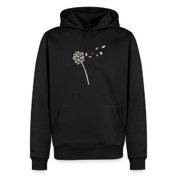 Dandelion Books Flower Reading Teacher Librarian - Men’s Premium Organic Hoodie - black - Front - Nico (187cm)