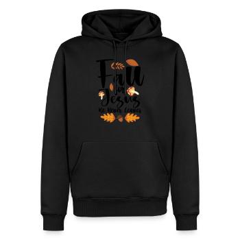 Fall For Jesus He Never Leaves Thanksgiving Christ - Men’s Premium Organic Hoodie - black - Front - Nico (187cm)