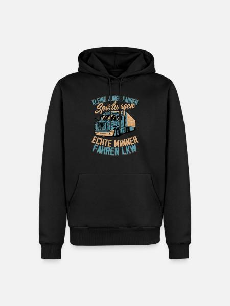 Echte Männer fahren LKW Fahrer - Männer Premium Bio Hoodie - Schwarz