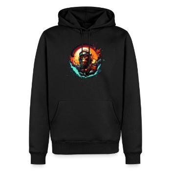 Space Apes Grafikdesign - Cool Ape Astronaut - Männer Premium Bio Hoodie - Schwarz - Vorne - Nico (187cm)