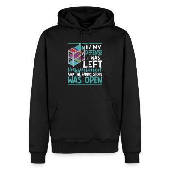Zu meiner Verteidigung: Ich war unbeaufsichtigt - Männer Premium Bio Hoodie - Schwarz - Vorne - Nico (187cm)