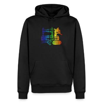 Couturière couturière de machine à coudre colorée couturière matelassée - Sweat à capuche Premium bio Homme - noir - Devant - Nico (187cm)