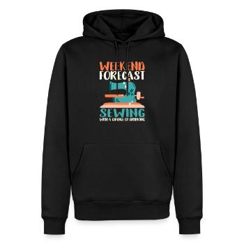 Prévisions du week-end couture avec une chance - Sweat à capuche Premium bio Homme - noir - Devant - Nico (187cm)