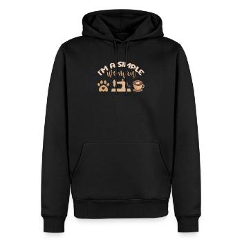 Je suis une simple femme amoureuse du café amoureux des chiens - Sweat à capuche Premium bio Homme - noir - Devant - Nico (187cm)