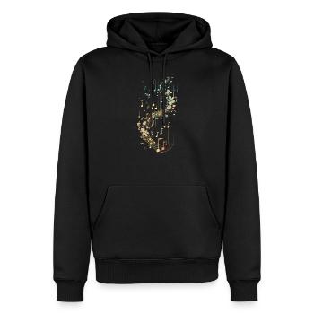Notes de rêve de musique - Sweat à capuche Premium bio Homme - noir - Devant - Nico (187cm)