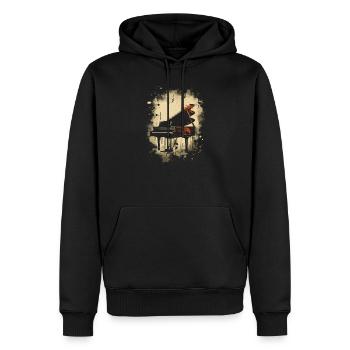 Fantasme de piano - Sweat à capuche Premium bio Homme - noir - Devant - Nico (187cm)