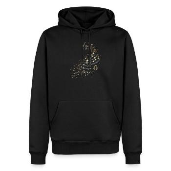 La musique note les sentiments - Sweat à capuche Premium bio Homme - noir - Devant - Nico (187cm)
