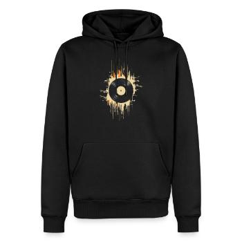 Vinyl Record Splash - Männer Premium Bio Hoodie - Schwarz - Vorne - Nico (187cm)