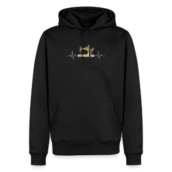 Quilter heartbeat couture matelassage couture couture couture plus proche - Sweat à capuche Premium bio Homme - noir - Devant - Nico (187cm)