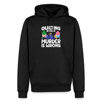 Quilting parce que le meurtre est faux Couture drôle Quilter - Sweat à capuche Premium bio Homme - noir - Devant - Nico (187cm)