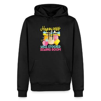Le bonheur est une salle de couture bien garnie Drôle - Sweat à capuche Premium bio Homme - noir - Devant - Nico (187cm)