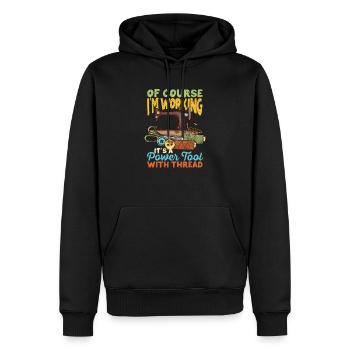 Of course I work It's a power tool - Men’s Premium Organic Hoodie - black - Front - Nico (187cm)