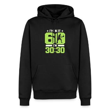 I'm Not 60 I'm 30:30 Racket Sport Tennis - Männer Premium Bio Hoodie - Schwarz - Vorne - Nico (187cm)