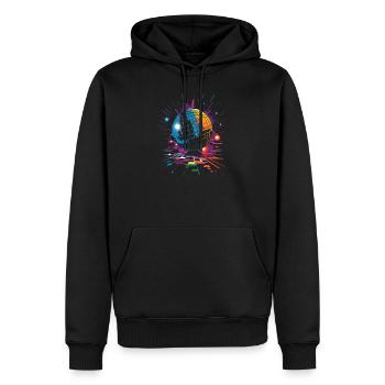 Couleurs de balle disco - Sweat à capuche Premium bio Homme - noir - Devant - Nico (187cm)
