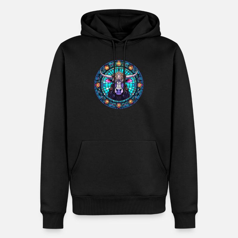 Cooles Buntglas-Kunstdesign - Abstract Mosaic Co - Männer Premium Bio Hoodie - Schwarz