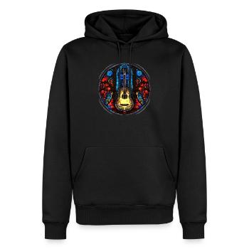 Conception de guitare en mosaïque de verre - Art de guitare unique - Sweat à capuche Premium bio Homme - noir - Devant - Nico (187cm)