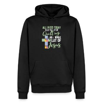 Quilting Whole Lot of Jesus Cross Sewing Quilters - Men’s Premium Organic Hoodie - black - Front - Nico (187cm)