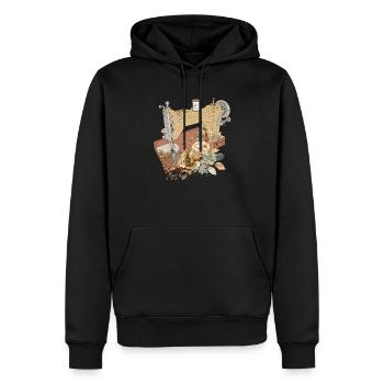 Vintage Sewing Machine Craft Quilting Sewing Flowers - Men’s Premium Organic Hoodie - black - Front - Nico (187cm)