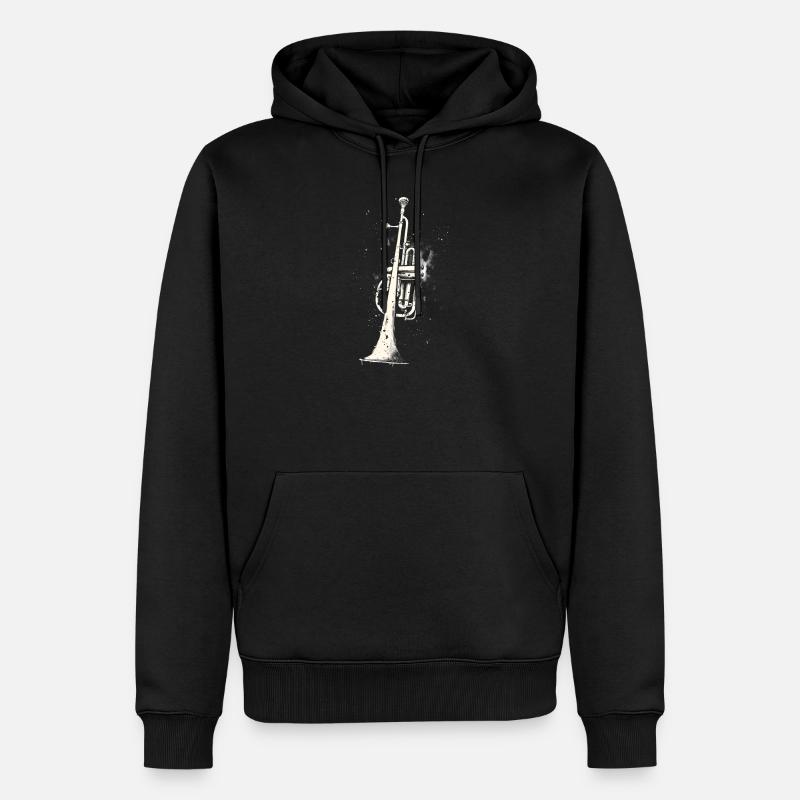 Trompete - Männer Premium Bio Hoodie - Schwarz