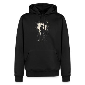 Musique de saxophone - Sweat à capuche Premium bio Homme - noir - Devant - Nico (187cm)