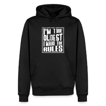 I'm The Oldest I Make The Rules - Men’s Premium Organic Hoodie - black - Front - Nico (187cm)