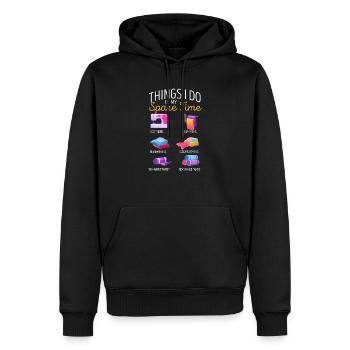 Ce que je fais pendant mon temps libre Passe-temps de couture - Sweat à capuche Premium bio Homme - noir - Devant - Nico (187cm)
