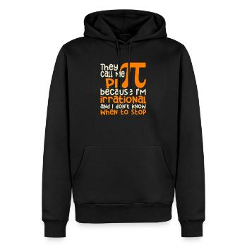 Ils m’appellent Pi Symbol Irrational Math Pi Day - Sweat à capuche Premium bio Homme - noir - Devant - Nico (187cm)