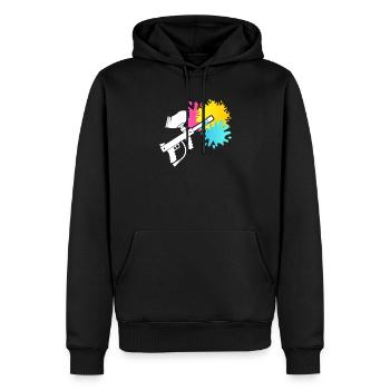 Paintball Gun Silhouette Airsoft Fan Painting - Men’s Premium Organic Hoodie - black - Front - Nico (187cm)