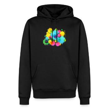 Paintball paint splash - Men’s Premium Organic Hoodie - black - Front - Nico (187cm)