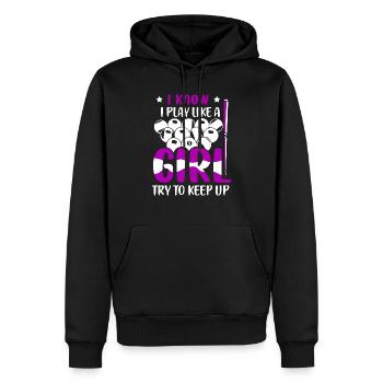 I Know I Play Like A Girl Billard Pool Billiard Pl - Männer Premium Bio Hoodie - Schwarz - Vorne - Nico (187cm)