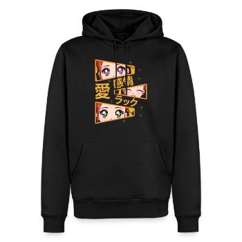 gefühle liebe glück Manga Anime - Männer Premium Bio Hoodie - Schwarz - Vorne - Nico (187cm)