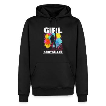 Fille Paintballer Player Paintball Femme - Sweat à capuche Premium bio Homme - noir - Devant - Nico (187cm)