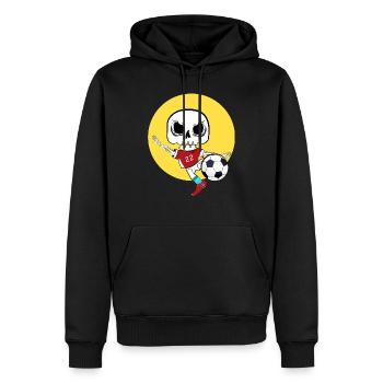 Skeleton Playing Soccer - Men’s Premium Organic Hoodie - black - Front - Nico (187cm)