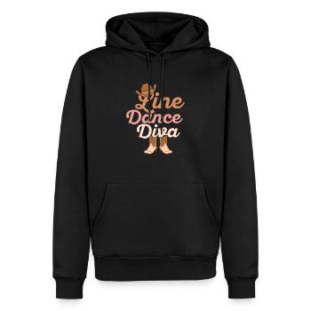 Diva de la danse en ligne Musique country occidentale - Sweat à capuche Premium bio Homme - noir - Devant - Nico (187cm)