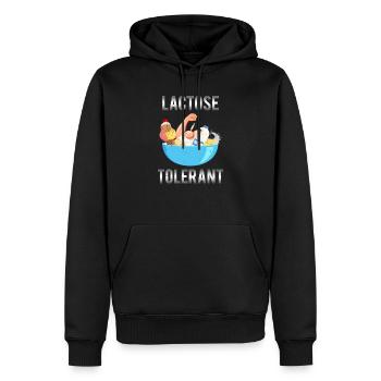 Produits laitiers amusants tolérants au lactose Lait - Sweat à capuche Premium bio Homme - noir - Devant - Nico (187cm)