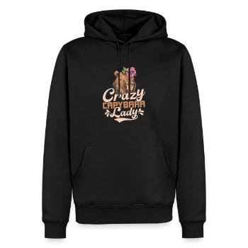 Crazy Capybara Lady Capibara Owner Rodent - Männer Premium Bio Hoodie - Schwarz - Vorne - Nico (187cm)