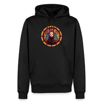 Glasmosaik Katzen Design - Einzigartige Katzenkunst - Männer Premium Bio Hoodie - Schwarz - Vorne - Nico (187cm)