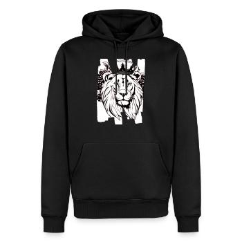 Vintage Löwe von Trauben umgeben - Männer Premium Bio Hoodie - Schwarz - Vorne - Nico (187cm)